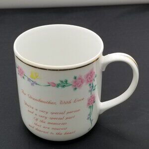 Vintage Russ Berrie 4969 For Grandmother With Love Porcelain Coffee Mug Tea Cup